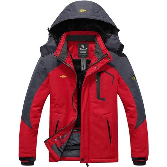 Men's Mountain Waterproof Ski Jacket Windproof Rain Jacket Winter Hooded Coat - Picture 1 of 6